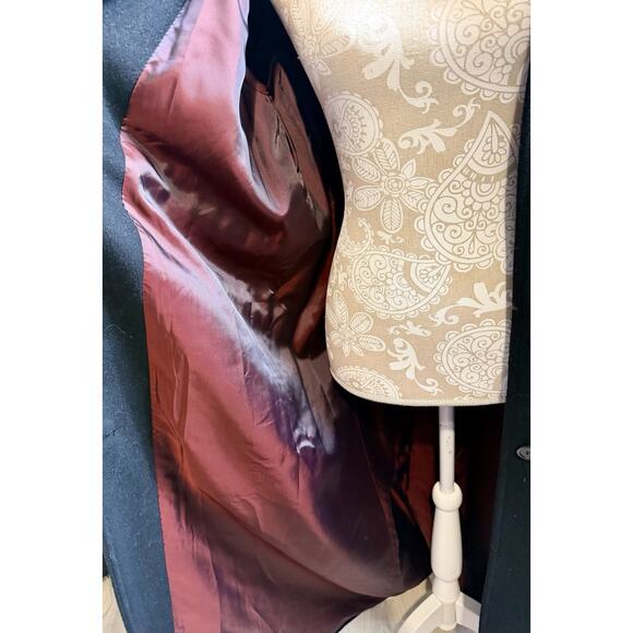 Liz Claiborne Women’s Long Black Wool Coat Size 12 Classic Button Front - Picture 6 of 10